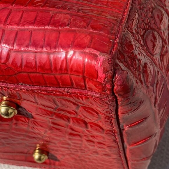 Brahmin Medium Cherry Red Croc Embossed Asher Tote - Picture 11 of 16